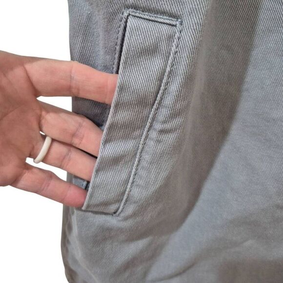 Wish List Women's Oversized Soldier Blue Washed Cotton Overall Romper Shorts w A - Picture 6 of 10